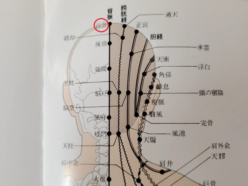 頭痛に効くツボ、百会